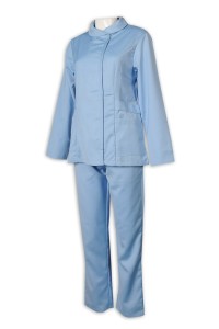 NU057 Tailor-made Nurse Uniform Design Nurse Suit Dental Nurse Sun Yat-sen Collar Button Large Circle Collar Reverse Collar Nurse Uniform hk Exclusive   hospital cleaner uniform